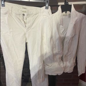 Cream velour pants and Jacket
